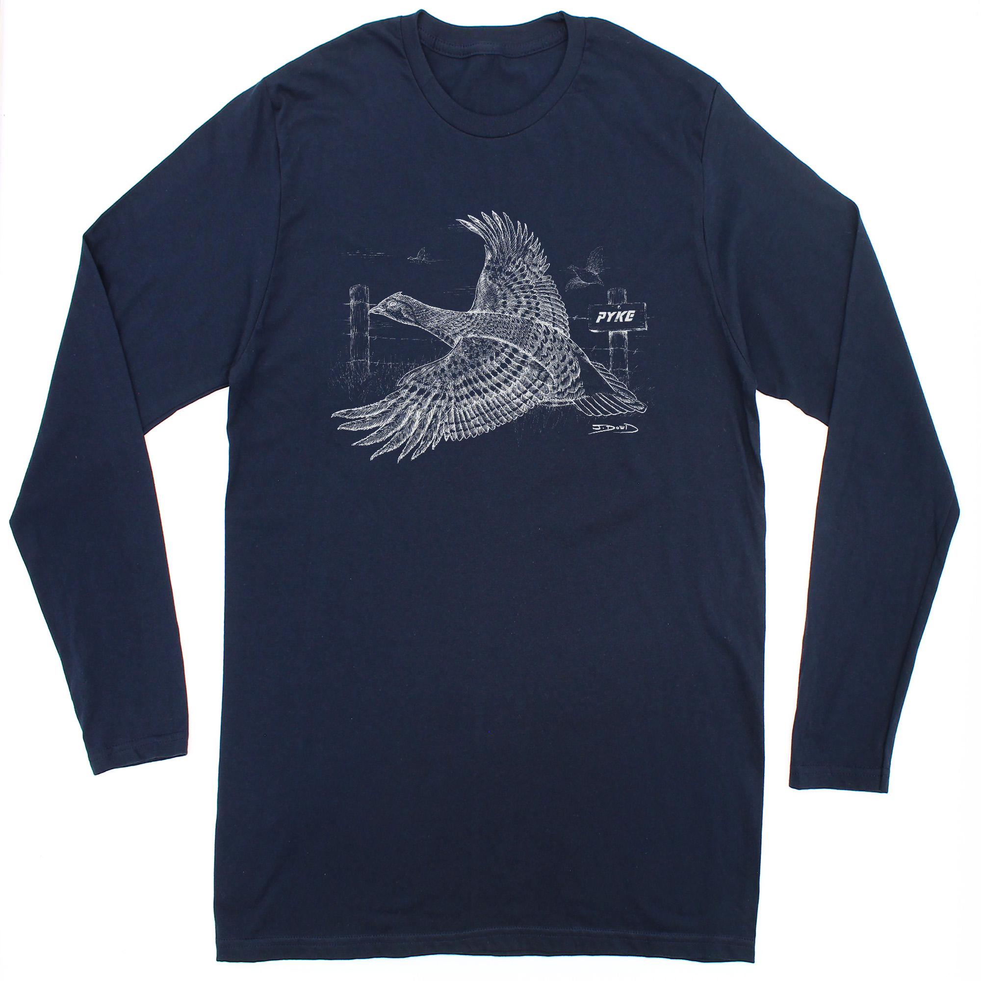 Unisex 3X-Large NAVY Fine Jersey Long Sleeve Tee