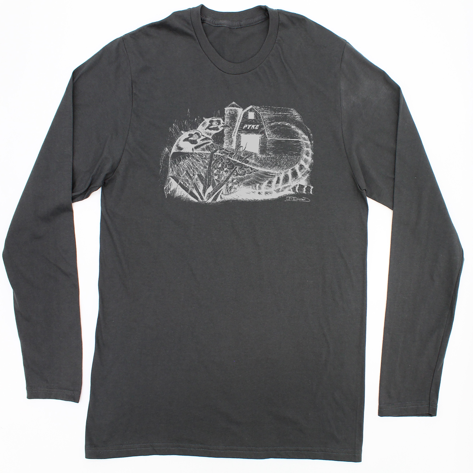 Unisex 3X-Large CHARCOAL Fine Jersey Long Sleeve Tee