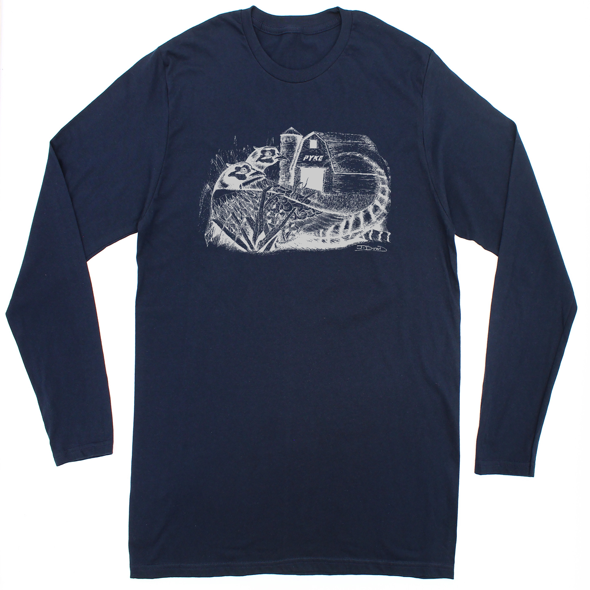 Unisex 3X-Large NAVY Fine Jersey Long Sleeve Tee