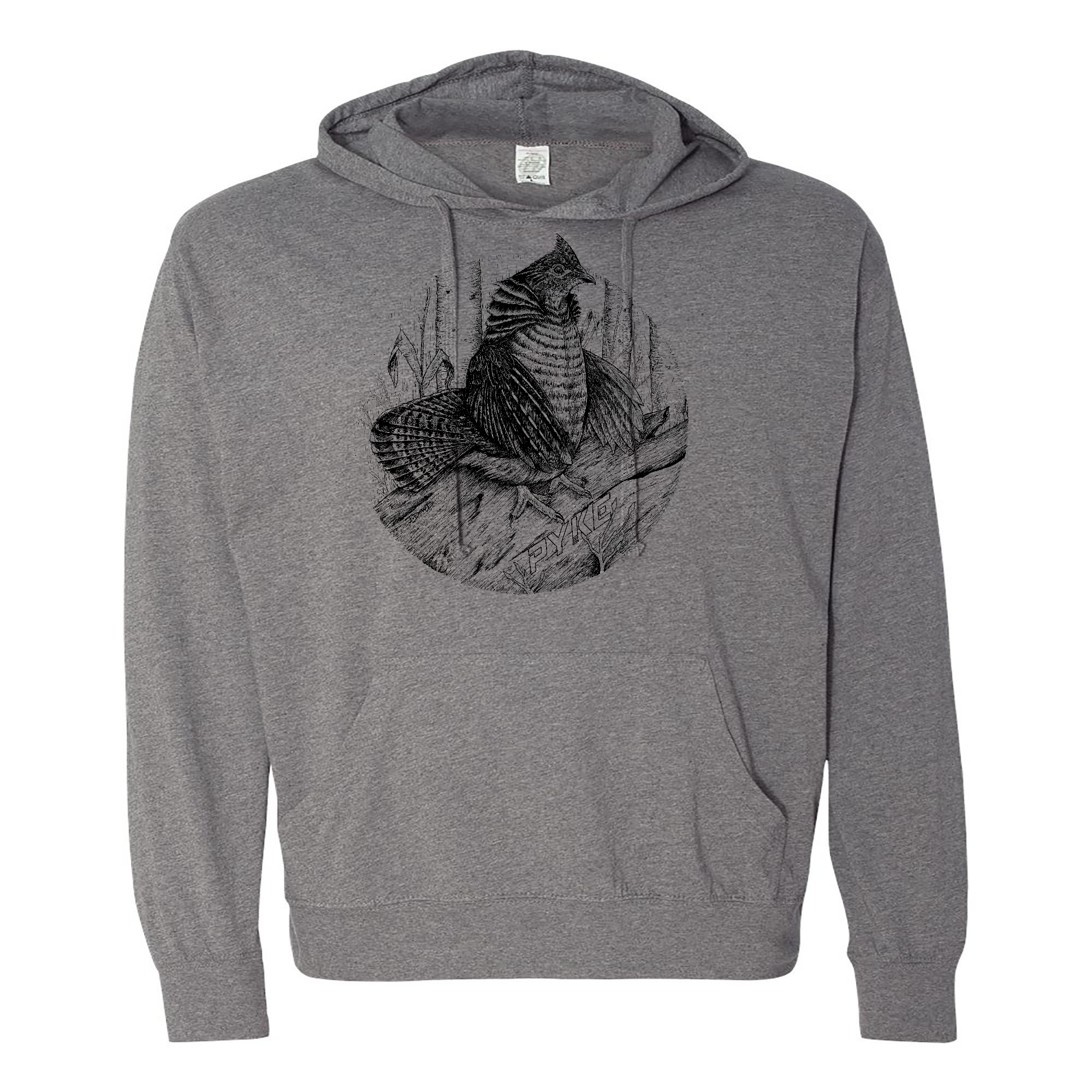 Mens 2X-Large GUNMETAL_HEATHER Hooded T-Shirt